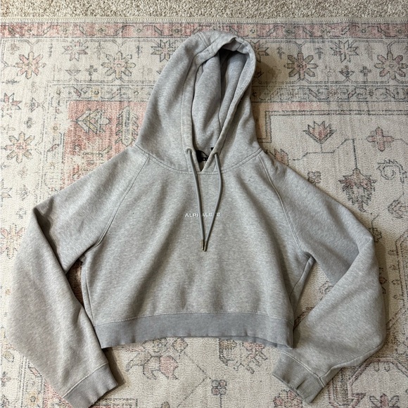 Alphalete Yoga Gray Cropped Hoodie - Picture 1 of 5